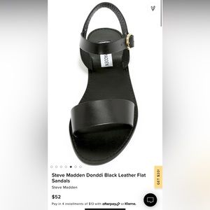 Steve Madden Donddi Black Leather Sandals